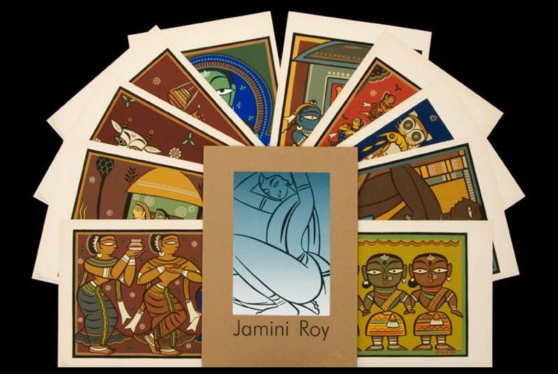 Figurative serigraphs painting titled 'Untitled', 14x20 inches, by artist Jamini Roy on Paper