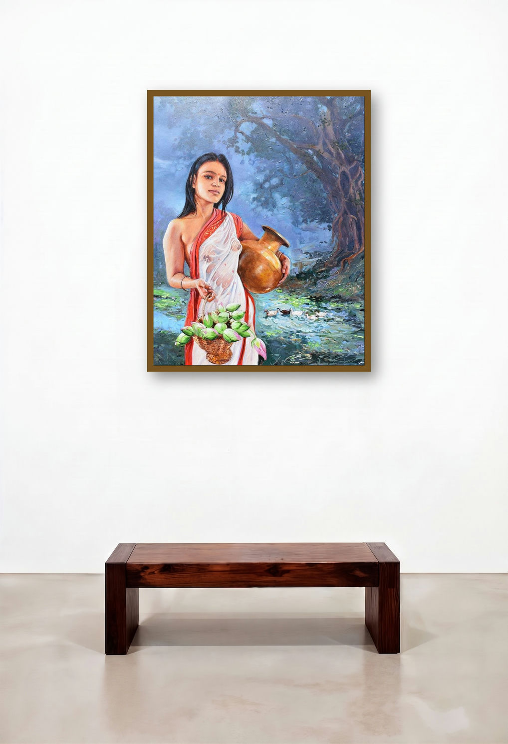 Untitled (Title:lady by lake)
