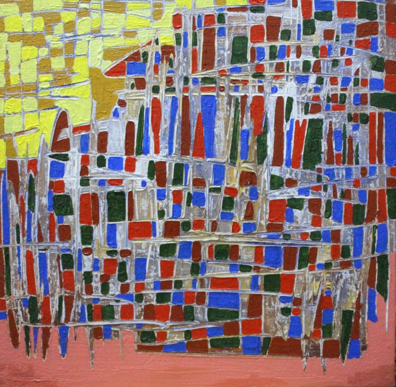 Abstract acrylic painting titled 'Untitled', 12x12 inches, by artist Rama Krishna V on Canvas