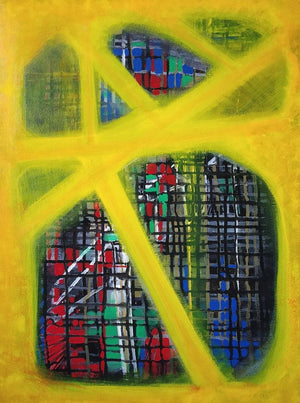 Abstract acrylic painting titled 'Untitled', 24x18 inches, by artist Niketan Bhalerao on On Canvas