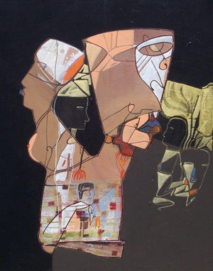 Figurative acrylic painting titled 'Untitled', 30x24 inches, by artist Shambhu Prasad Reddy Kolli on Canvas