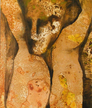 Abstract mixed media painting titled 'Untitled', 18x12 inches, by artist NP Pandey on Paper