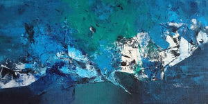 Abstract acrylic painting titled 'Untitled', 48x24 inches, by artist Dnyaneshwar Dhavale on Canvas