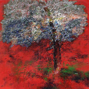 Landscape acrylic painting titled 'Untitled', 36x36 inches, by artist Bhaskar Rao on Canvas