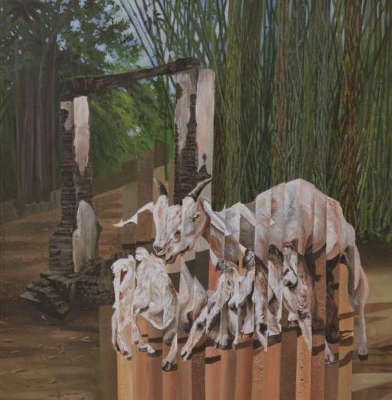 Animals acrylic painting titled 'Untitled', 47x47 inches, by artist Rajdeep Das on Canvas