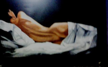 Figurative oil painting titled 'Untitled', 48x36 inches, by artist Vikas Singh on Canvas