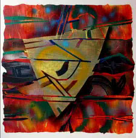 Abstract acrylic painting titled 'Untitled', 48x48 inches, by artist Vidhyasagar Upadhyay on Canvas