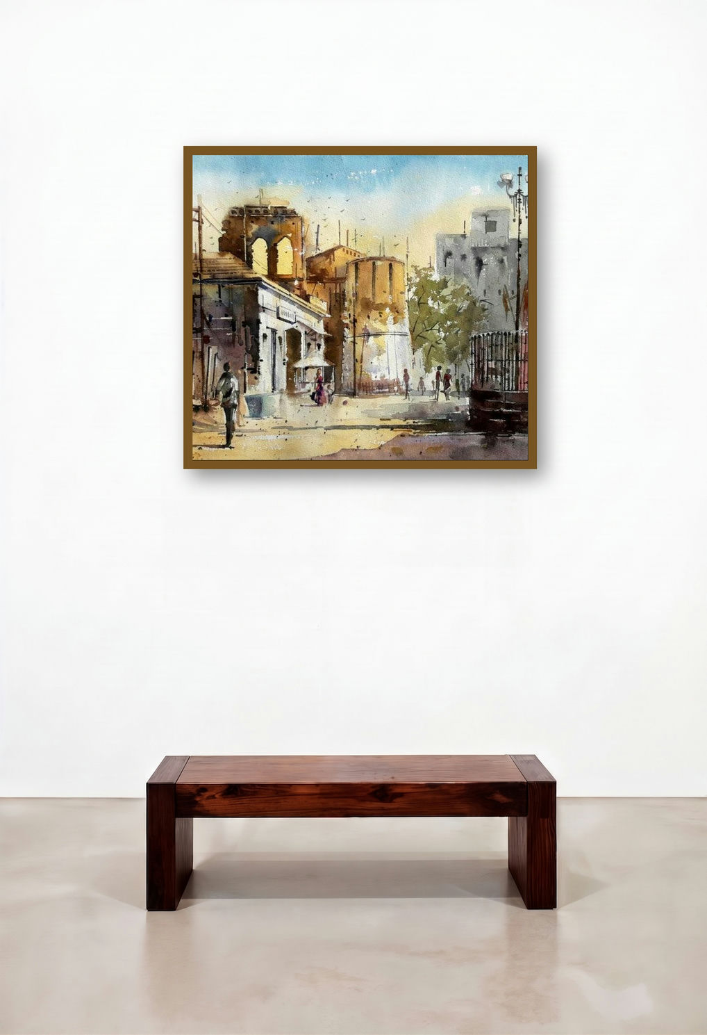 Untitled (Cityscape with Figures)