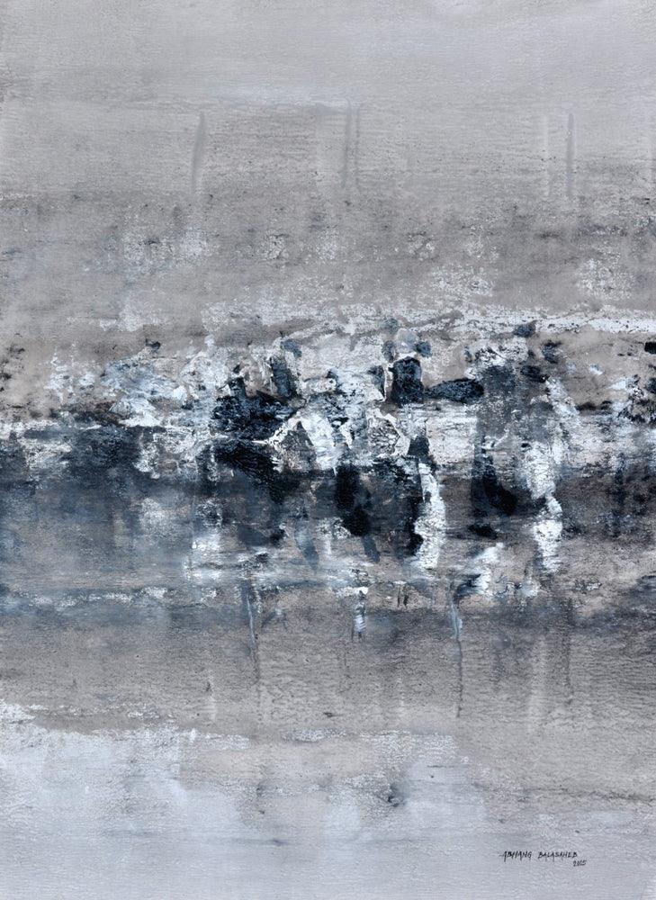 Abstract acrylic painting titled 'Untitled', 35x26 inches, by artist Balasaheb Abhang on Canvas