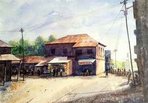Landscape watercolor painting titled 'Untitled', 20x28 inches, by artist Ramdas Thorat on Paper