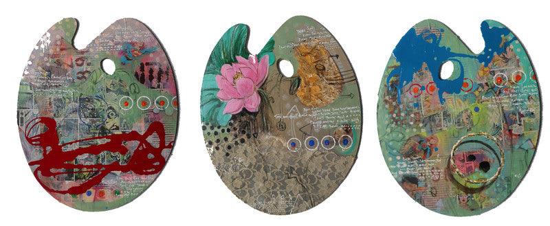 contemporary mixed media painting titled 'Untitled', 20x40 inches, by artist GOPAL Roy on Wood