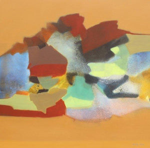 Abstract acrylic painting titled 'Untitled', 48x48 inches, by artist Ravindra Parkhi on Canvas