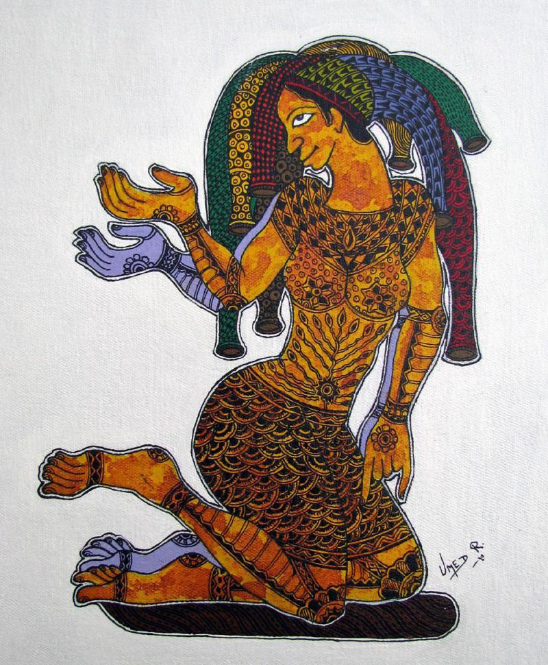 Figurative acrylic painting titled 'Untitled7', 10x12 inches, by artist Umed Rawat on Canvas