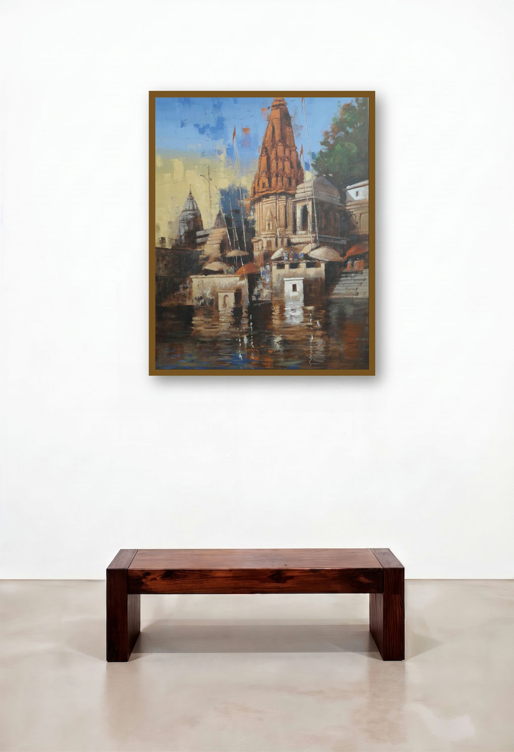 Varanasi 4 (Varanasi Temple by the River) (Varanasi Temple Reflections)