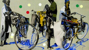 Figurative acrylic painting titled 'Village Life', 54x96 inches, by artist Manohar Rathod on Canvas