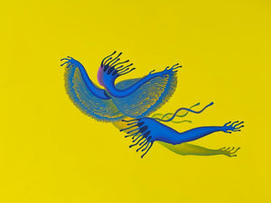 contemporary acrylic painting titled 'Yaksha', 36x48 inches, by artist Nitesh Panchal on Canvas