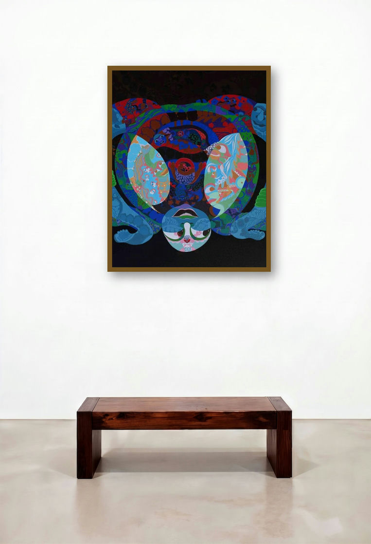 A Graceful Day Of My Life (The Dance of the Universe) by artist Tanushree Chakraborty displayed in a Designer Executive Office