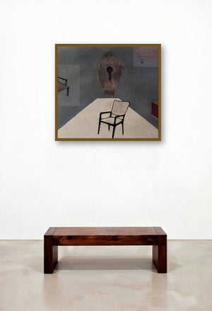 A Mystery To Deepen (The Key to Solitude) by artist Samruddhi Patil displayed in a Japandi Penthouse