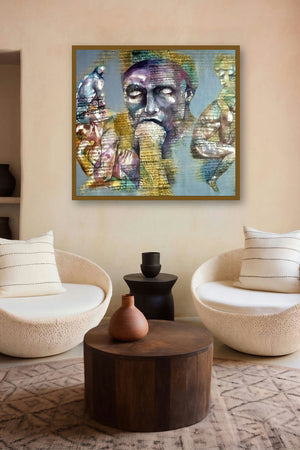 A Tribute To Auguste Rodin (The Weight of Thought) by artist Ranjith Raghupathy displayed in a Boutique gallery