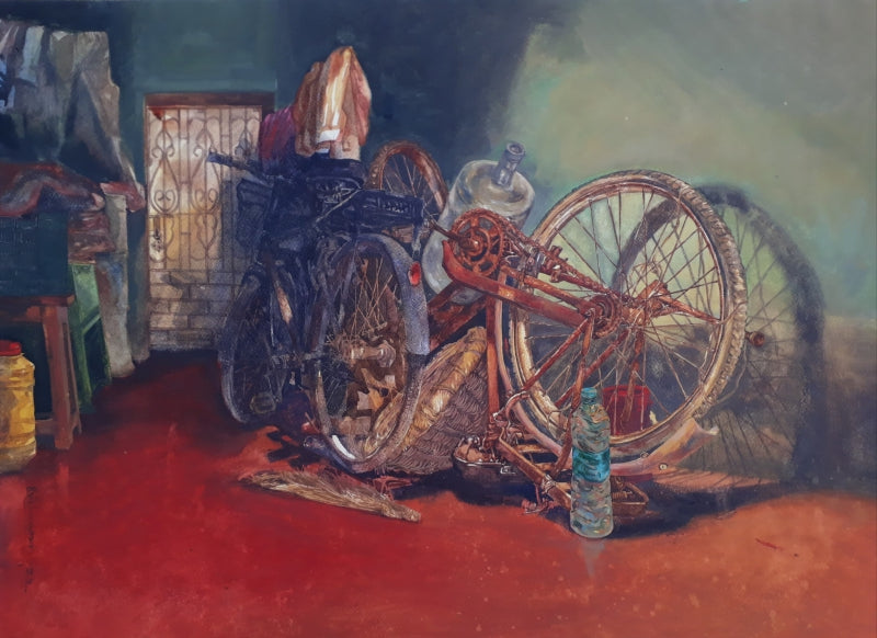 'Abandoned 1' still-life watercolor painting by artist Krishnapada Maity, 22x30 inch, on paper