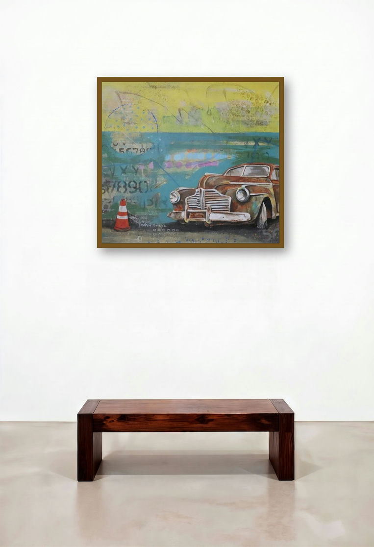Abonded 1 (Time Capsule) by artist Gopal Roy displayed in a Contemporary Luxury Hotel Lobby