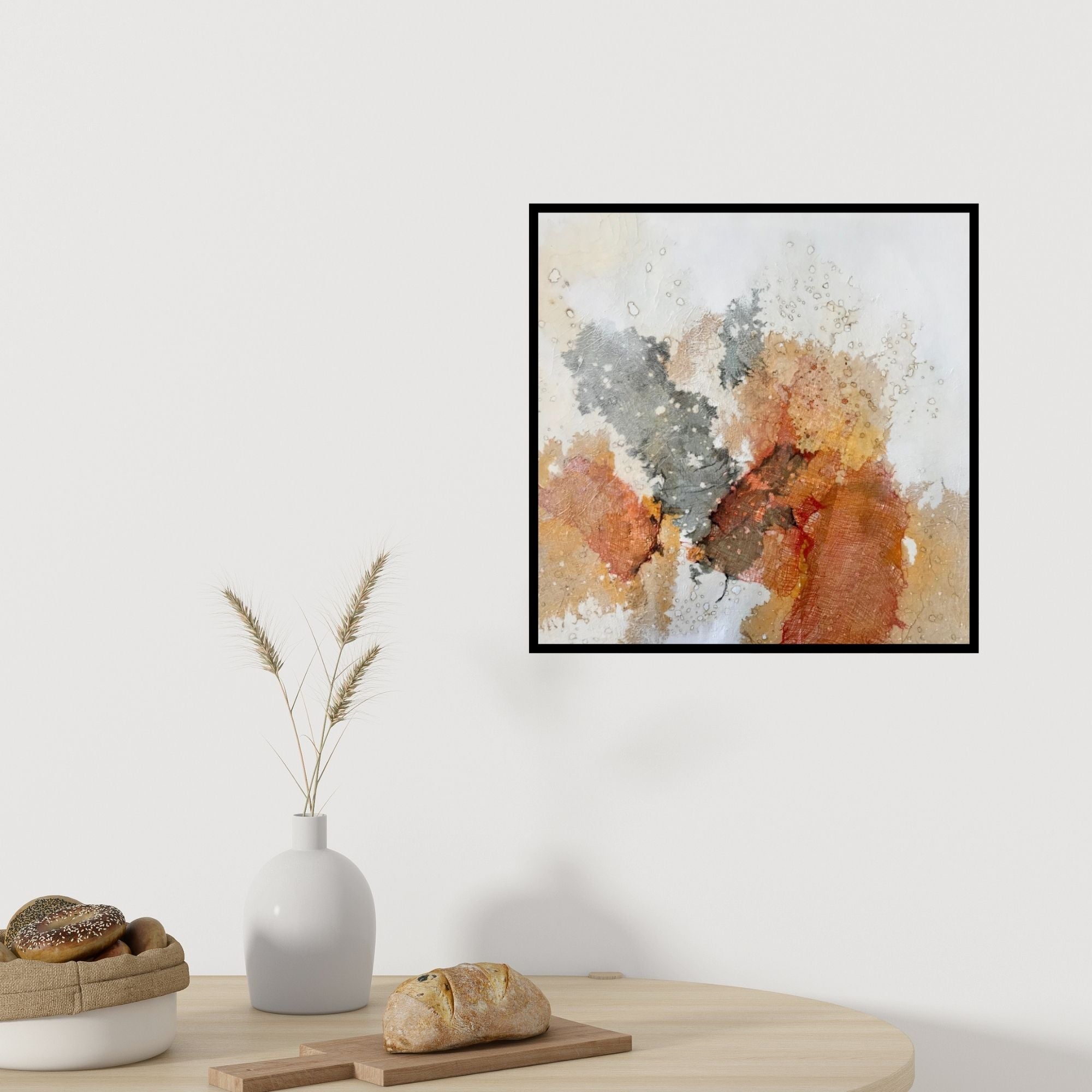 In-situ view of Madhuri Kathe's 'Abstract 13 (Textured Dreamscape)' painting in a room