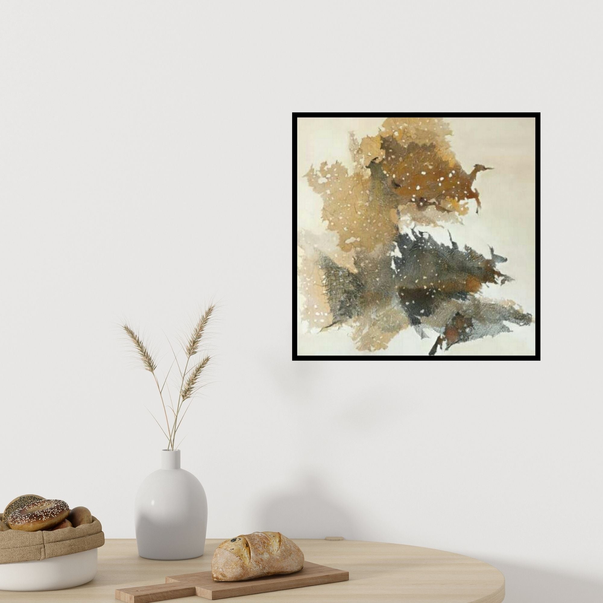 In-situ view of Madhuri Kathe's 'Abstract 14 (Textured Dreamscape)' painting in a room