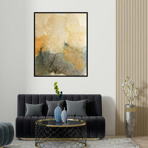 'Abstract 5' painting by Madhuri Kathe shown on a wall in a furnished room.