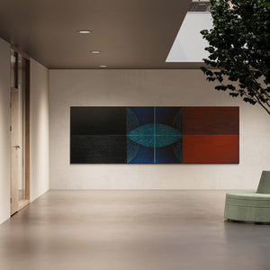 In-situ view of Sandesh Khule's 'Abstract 57' painting in a room