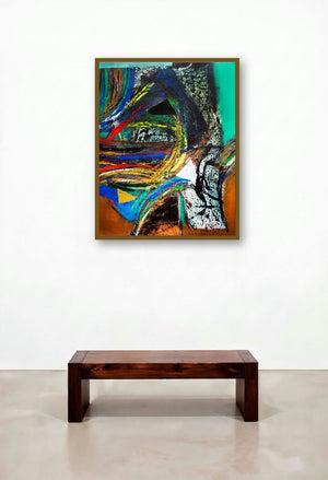Abstract (Urban Pulse) by artist Arun K Mishra displayed in a Scandinavian Hallway