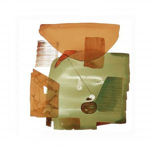 Abstract Iv by Veena Jain, Original Mixed Media Abstract Painting on Paper, X-Small Square Wall Art