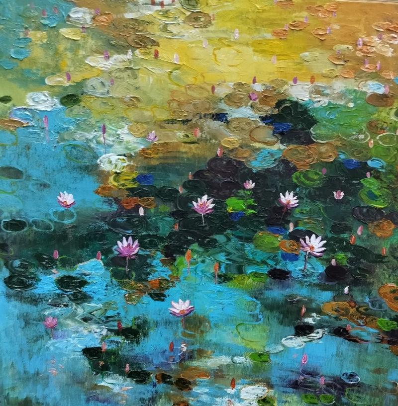 Nature acrylic painting titled 'Abstract Nature 3', 48x42 inches, by artist Nandita Richie on Canvas