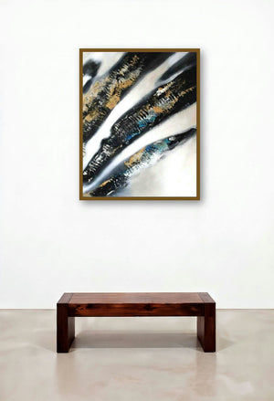 Abstract Strokes (Echoes of the Wild) by artist Deepak Guddadakeri displayed in a Industrial Executive Office