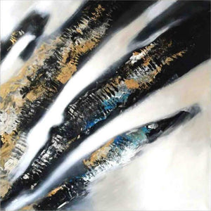Abstract Strokes (Echoes of the Wild) by Deepak Guddadakeri, Original Acrylic Abstract Painting on Canvas, Medium Square Wall Art