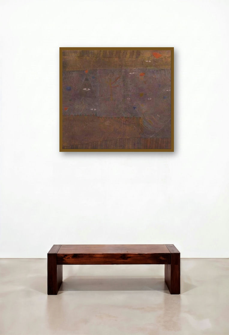 Abstract Universe (Eyes in the Abstract) by artist Yashvant Singh displayed in a Boutique Hotel Style Executive Office