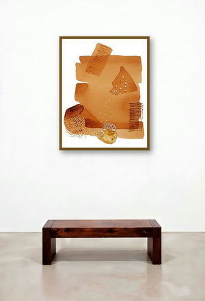 Abstract Vii by artist Veena Jain displayed in a Contemporary Luxury Hotel Suite