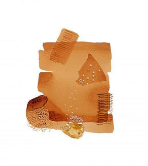 Abstract Vii by Veena Jain, Original Mixed Media Abstract Painting on Paper, X-Small Square Wall Art