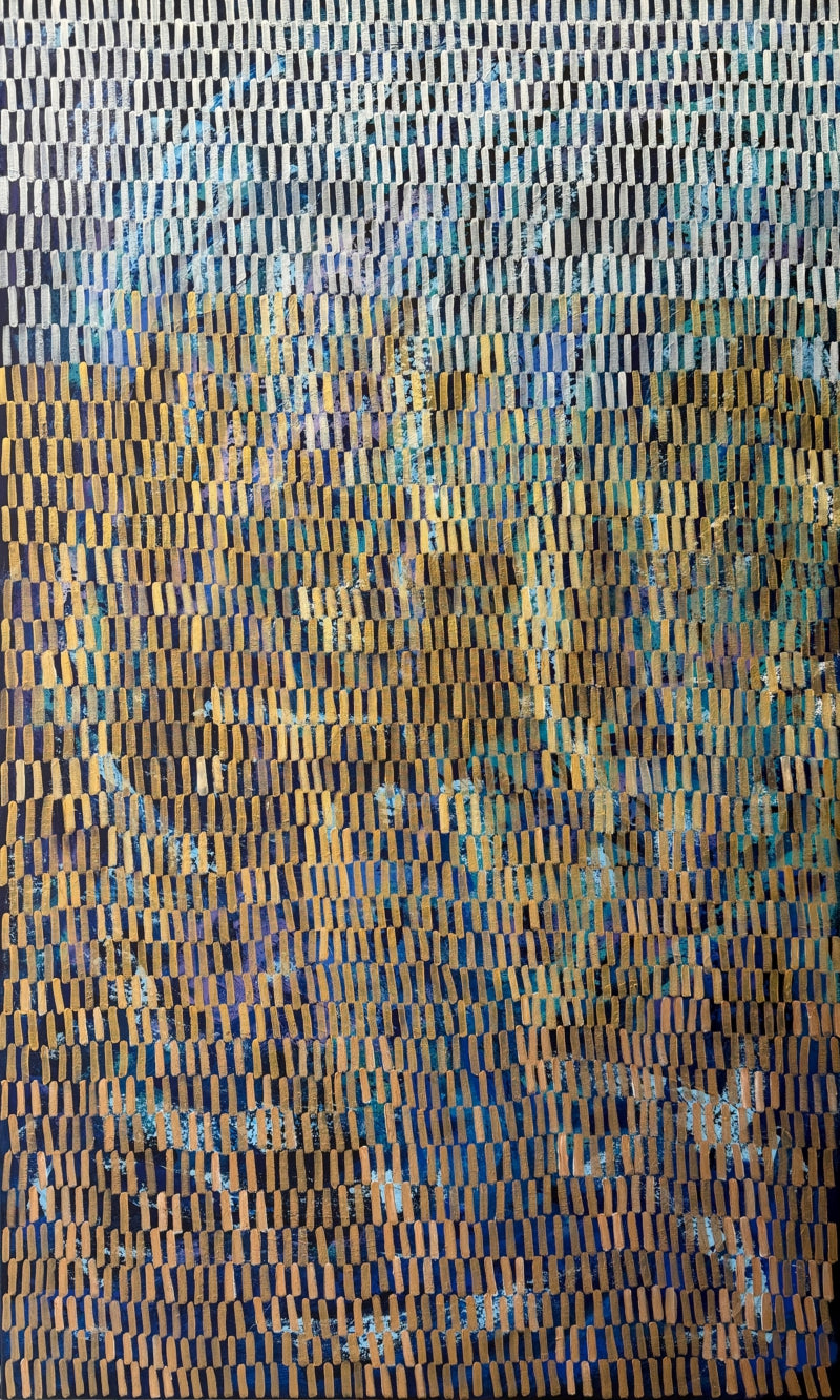 'Abundance 5' abstract acrylic painting by artist Ketki Fadnis, 60x36 inch, on canvas