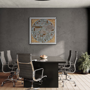 In-situ view of Jitendra Thorat's 'Addiction 13 (Global Connections)' painting in a room