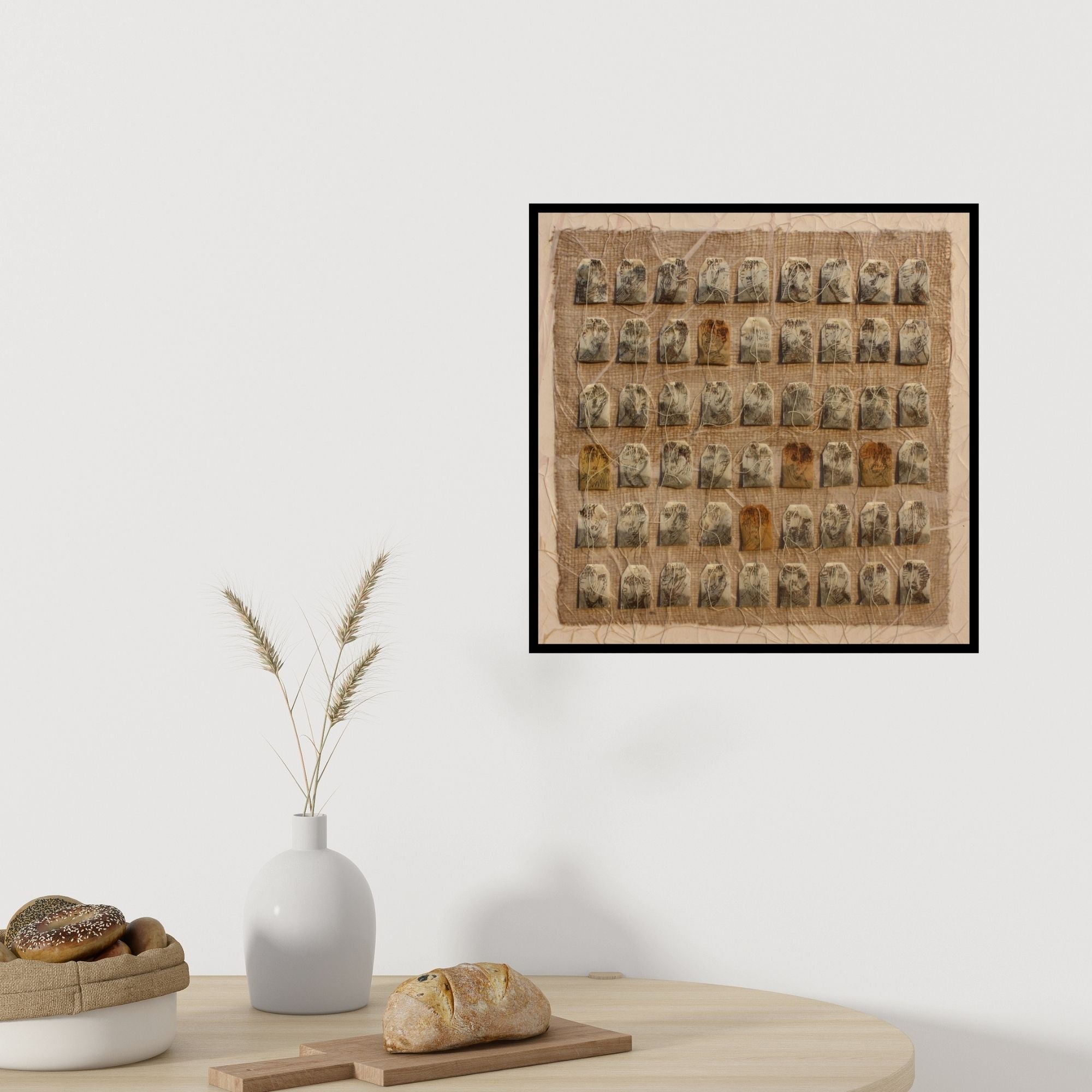 In-situ view of Jitendra Thorat's 'Addiction 2 (Tea Time)' painting in a room