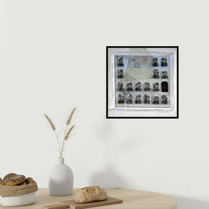 In-situ view of Jitendra Thorat's 'Addiction 3 (Faces of the Globe)' painting in a room