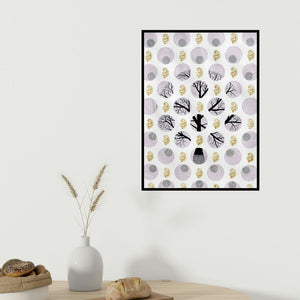 Sumit Mehndiratta's 'Adhoor Vriksh (Cycles of Life)' painting visualized above a sofa in a contemporary room.