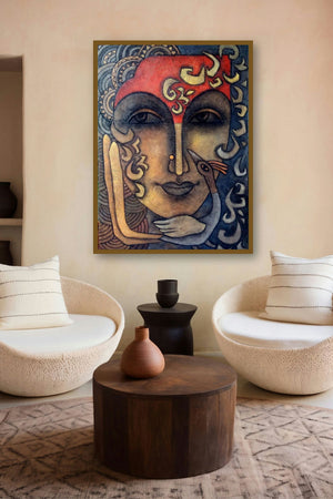 Advaitha 14 (Contemplative Harmony) by artist Krishna Ashok displayed in a Curated gallery