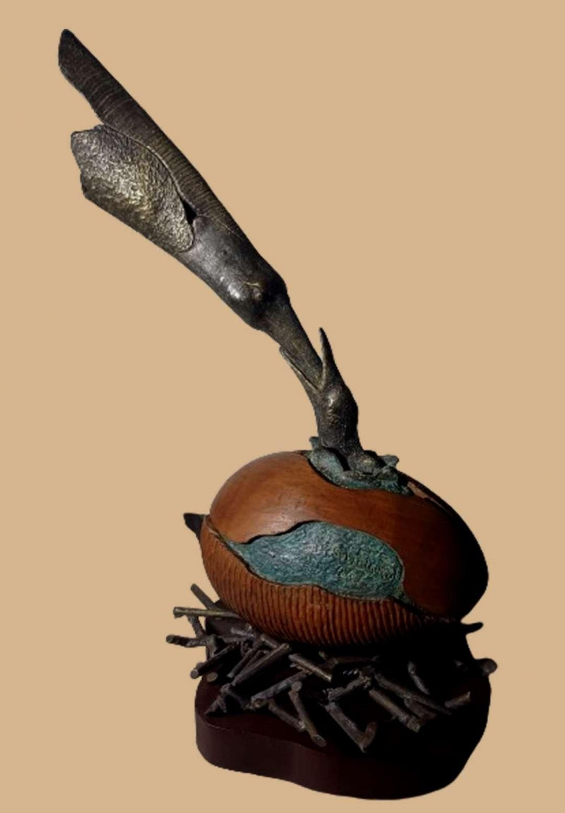 Affection' contemporary Bronze sculpture by artist Subrata Paul, 24x17 inch, on bronze