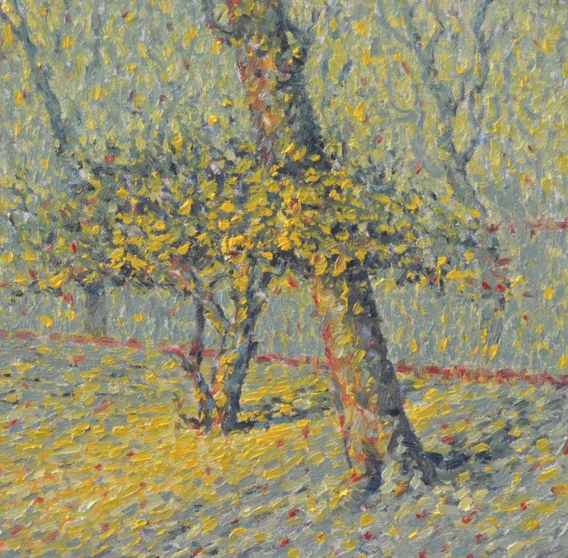 Nature oil painting titled 'Afternoon 3', 12x12 inches, by artist Gopal Gangawane on Canvas