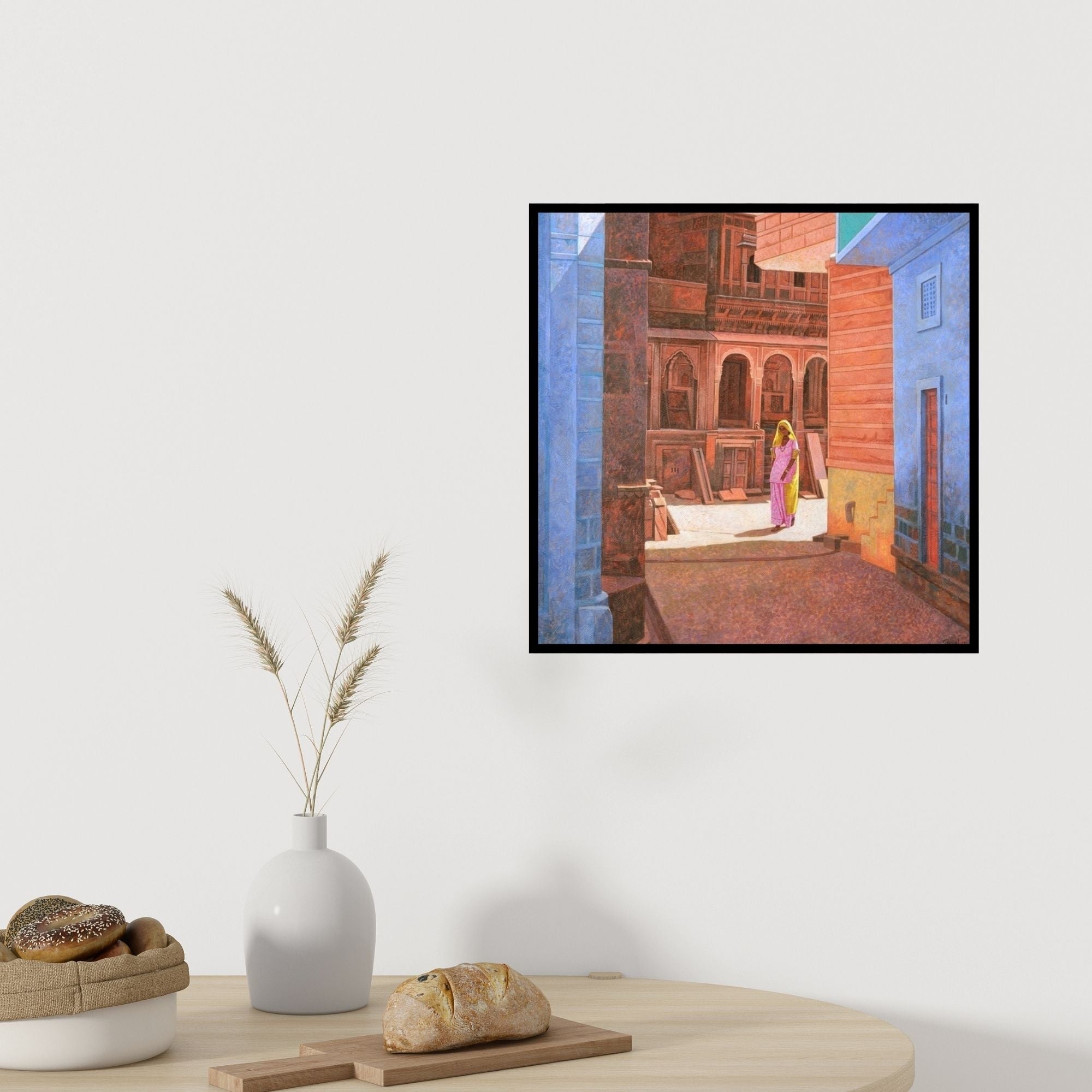 In-situ view of Gopal Nandurkar's 'Afternoon In Pokharan (Rajasthan Passage)' painting in a room