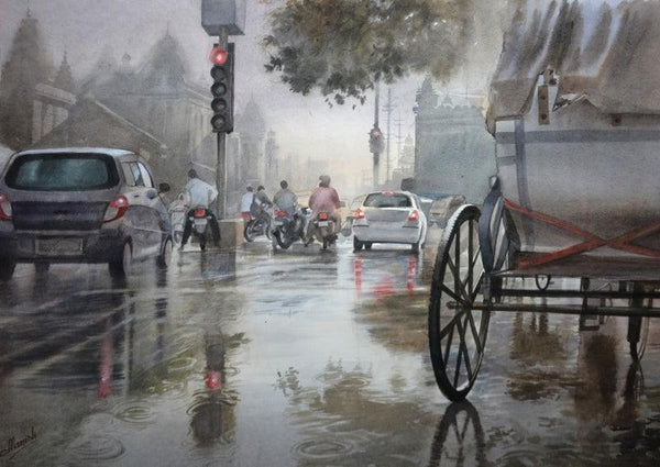 Afterrain Painting by Manish Sharma | ArtZolo.com