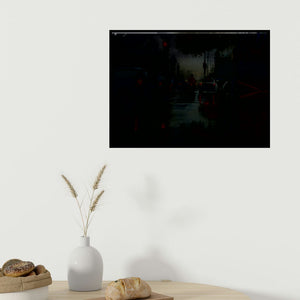 In-situ view of Manish Sharma's 'Afterrain' painting in a room