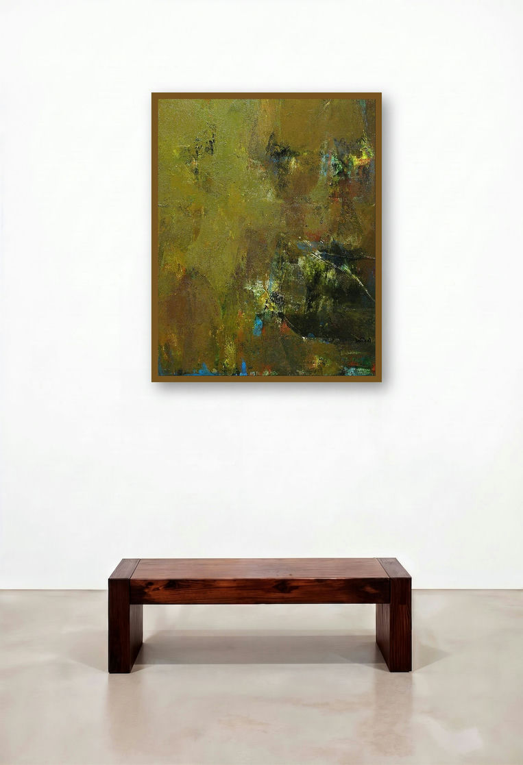 Agyaat Green (Earthbound) by artist Ashwini Borse displayed in a Coastal Hallway