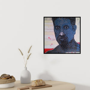 In-situ view of Chaitanya Ingle's 'Aid 2 (Beneath the Surface)' painting in a room